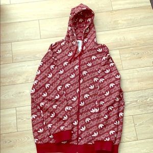 Adidas hooded sweatshirt all over logo